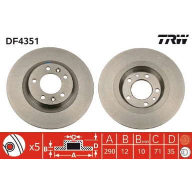 Bremsscheibe Peugeot T. 407 04 | DF4351