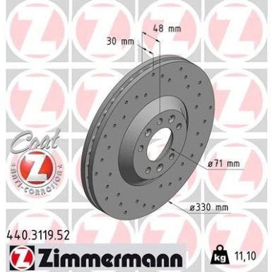 71 481 025 Sport Bremsscheibe VA Sport | CITROEN C6,PEUGEOT 407,607 04 | 440.3119.52