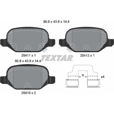 Bremsbelagsatz Fiat T. Panda 0.9/1.3 D 4X4 12 | 2541101