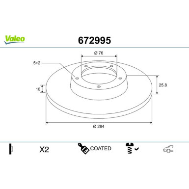 VALEO Bremsscheibe | 672995