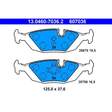 Bremsbelagsatz Bmw T. 3 1,6-2,7 82-94 | 13.0460-7036.2