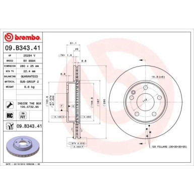 15 481 096 Bremsscheibe VA | MERCEDES W176,W246 11 | 09.B343.41