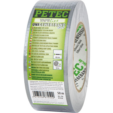 Petec Uni-Gewebeband Silber 48 mm X 50 M | 87450