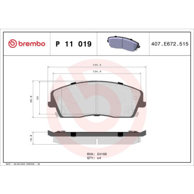 BREMBO Bremsklötze VA | CHRYSLER 300C 04 | P 11 019