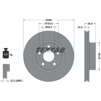 Bremsscheibe Subaru P. Impreza/Legacy -00- Ko A 14 260Mm | 92081900