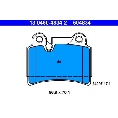 Bremsbelagsatz Vw T. Touareg 3.2-6.0 02-10 | 13.0460-4834.2