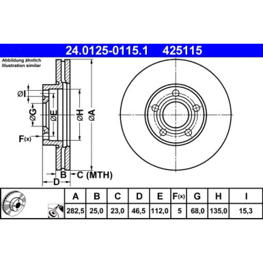 Bremsscheibe Vw Passat 1.6-2.8 96-05 | 24.0125-0115.1