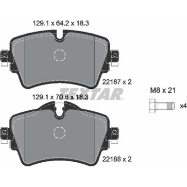 Bremsbelagsatz Bmw S. 2 1.5-2.0 D 14 | 2218701