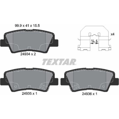 Bremsbelagsatz Hyundai T. Tuscon/Sonata 04-/Opirus/Soul/Ssangyong 10- Siehe Katalog | 2493401