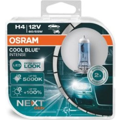 H4 Osram | 12V 60/55W P43t CBN HCB | Cool Blue Intense, Duo-Box | 64193CBN-HCB