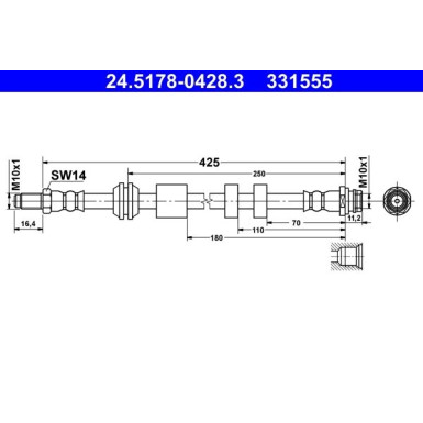 Bremsschlauch | 24.5178-0428.3