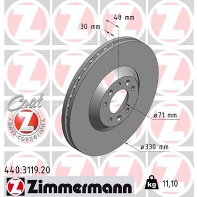 ZIMMERMANN Bremsscheibe | 440.3119.20