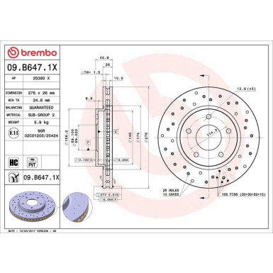 Bremsscheibe VA Xtra | MITSUBISHI Lancer 07 | 09.B647.1X