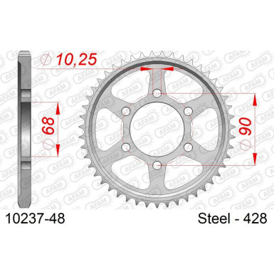 AFAM KETTENRAD STAHL 48 Zähne | für 428 | 10237-48