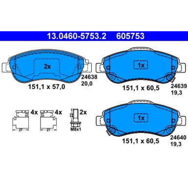 Bremsbelagsatz Honda P. Cr-V Ii/Iii/Iv 01 | 13.0460-5753.2