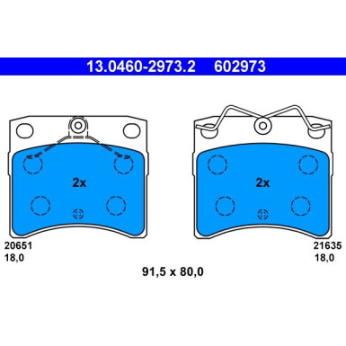 Bremsbelagsatz Vw P. T4 90-03 | 13.0460-2973.2