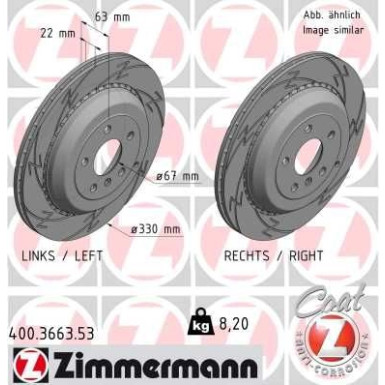 ZIMMERMANN Bremsscheibe | 400.3663.53