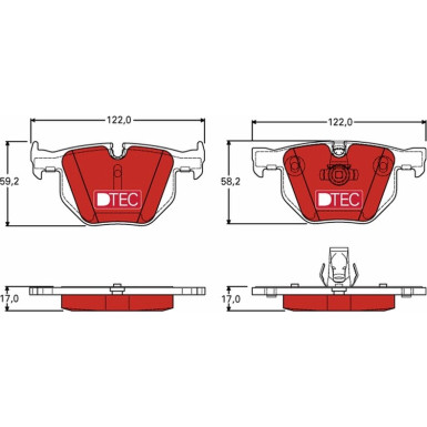 Bremsbelagsatz Bmw T. 5/6 2,0-3,0 03-10 Dtec Cotec | GDB1727DTE