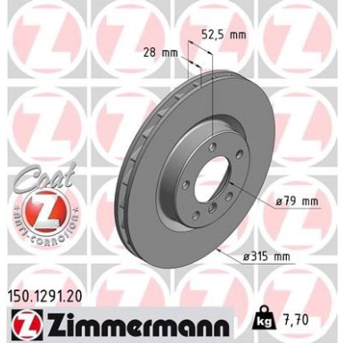 ZIMMERMANN Bremsscheibe | 150.1291.20