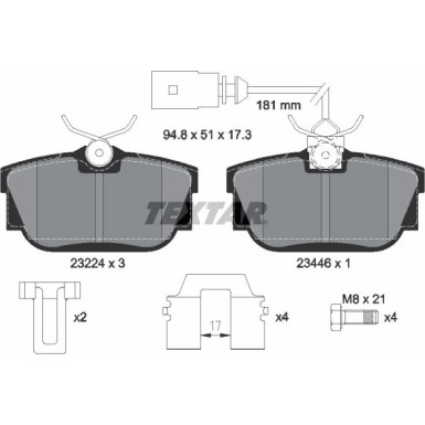 Bremsbelagsatz Vw T. T4 90-97 Mit Sensoren | 2322416