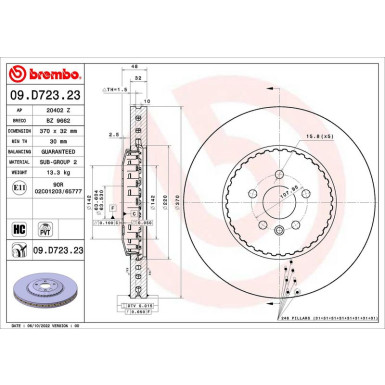 BREMBO Bremsscheibe | 09.D723.23