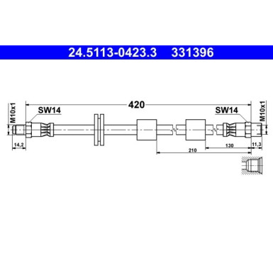 ATE Bremsschlauch | 24.5113-0423.3