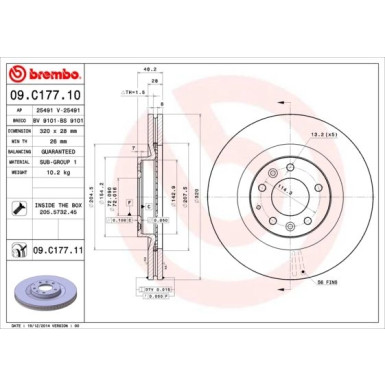 83 481 061 Bremsscheibe VA | MAZDA CX-7 06- (DM320) | 09.C177.11