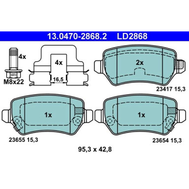 Bremsbelagsatz Kia T. Venga 1,4-1,6 10- Keramik | 13.0470-2868.2