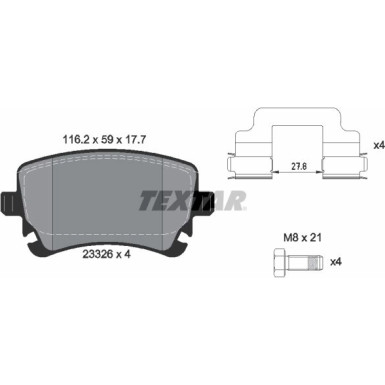 Bremsbelagsatz Vw T. A4/A6/A8/T5 Ohne Sensor | 2332601