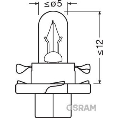 B8,4d Osram | 12V 1,12W BX8,4D Oran | PLASTIKSOCKEL | 2473MFX6