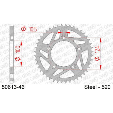 AFAM Kettenrad STAHL 46 Zähne | für 520 | 50613-46