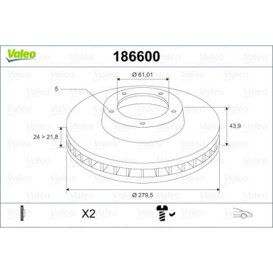 VALEO Bremsscheibe | 186600