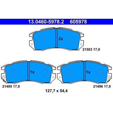 Bremsbelagsatz Subaru P. Impreza/Legacy 1.6-2.2 89-00 | 13.0460-5978.2