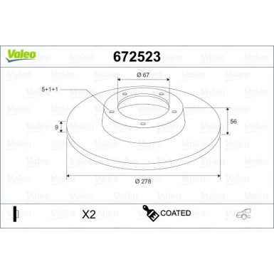 VALEO Bremsscheibe | 672523