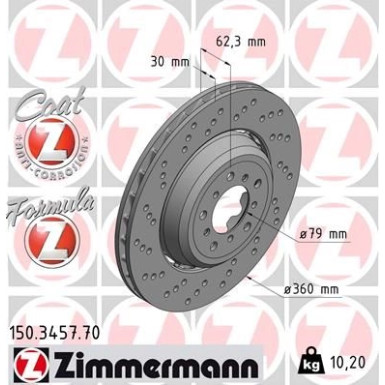 ZIMMERMANN Bremsscheibe | 150.3457.70