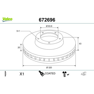 VALEO Bremsscheibe | 672696