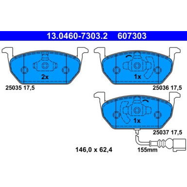 Bremsbelagsatz Vw P. Golf 1.0-2.0 12 | 13.0460-7303.2