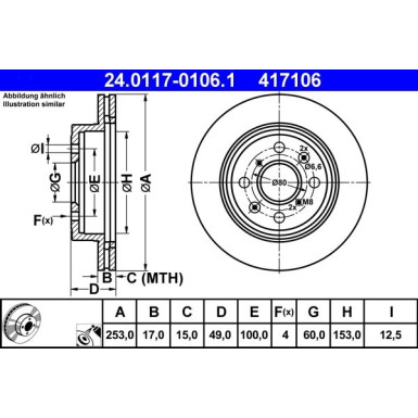 Bremsscheibe Opel P. Agila 1.0-1.2 16V/1.3 Cdti 00-07 | 24.0117-0106.1