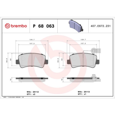 BREMBO Bremsklötze HA | NISSAN NV400,OPEL Movano,RENAULT Master 10 | P 68 063