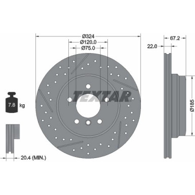 BREMSSCHEIBE BMW T. 1/3 2,0-3,0 05-13324 22 | 92231203