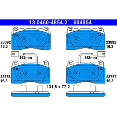 Bremsbelagsatz Alfa P. Giulietta 1,4-1,8/1,6-2,0 Jtdm 10-12 | 13.0460-4854.2