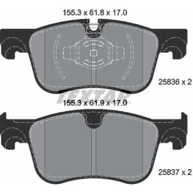 Bremsbelagsatz Citroen P. C4 Picasso 13- Für 283Mm Scheiben | 2583601