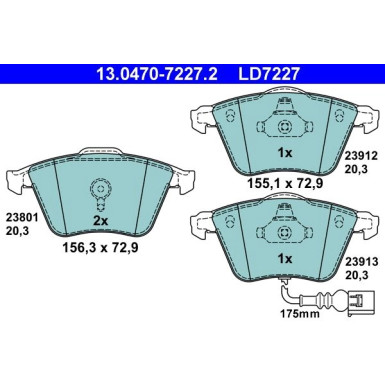 Bremsbelagsatz Vw P. Golf/Scirocco 1.4-2.0 08- Keramik | 13.0470-7227.2