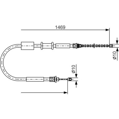 Handbremsseil re | FIAT Punto 93 | 1987477383