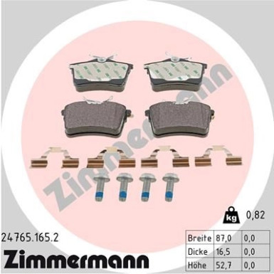 ZIMMERMANN Bremsbeläge | 24765.165.2