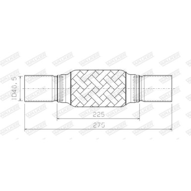 Flexrohr mit Rohr | DM 48 L 275mm Flex 275mm | 16365