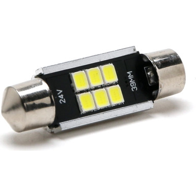 LED Soffitte C5W 39mm SV8,5-8 6x 2835 24V SMD Weiß