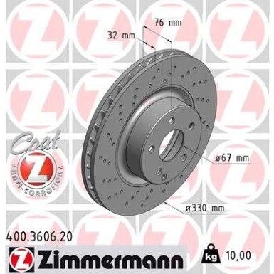 ZIMMERMANN Bremsscheibe | 400.3606.20