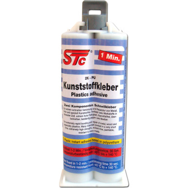 STC 2K PUR Kunststoffkleber 1 Min. Doppelkartusche 50 g | 7701150