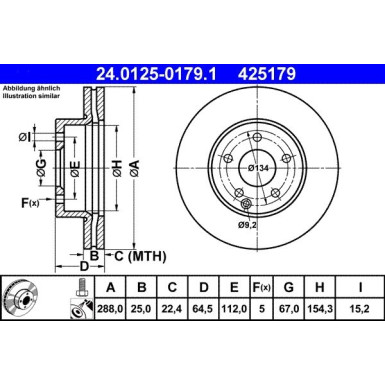 Bremsscheibe Db P. W204/S204 07 | 24.0125-0179.1